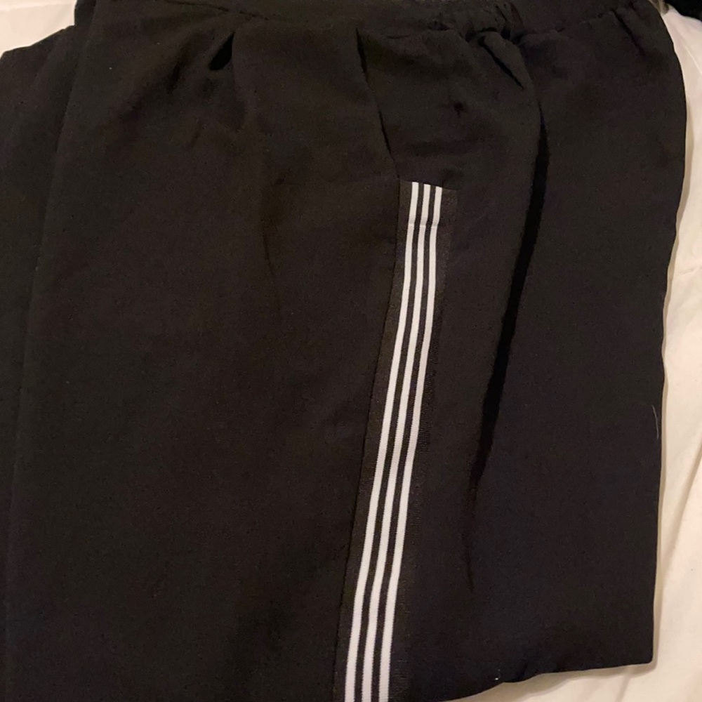 Joe B black pants with white strips on side